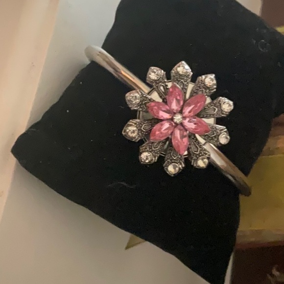 Rhinestone Necklace and Cuff Bracelet - Picture 2 of 5